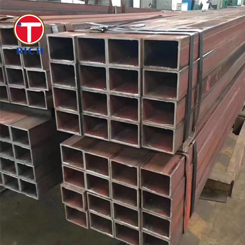 ASTM A500 الدرجة A أنابيب الفولاذ المطاطية المغلفة الأسود المطاطي مربع أنابيب مجوفة للبناء