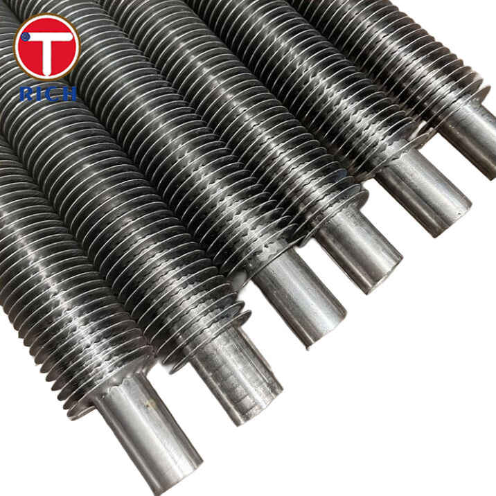 أنبوب مضلع ملفوف بالتوتر من سبائك الصلب على شكل حرف L لمبادلات الحرارة مع تعزيز نقل الحرارة