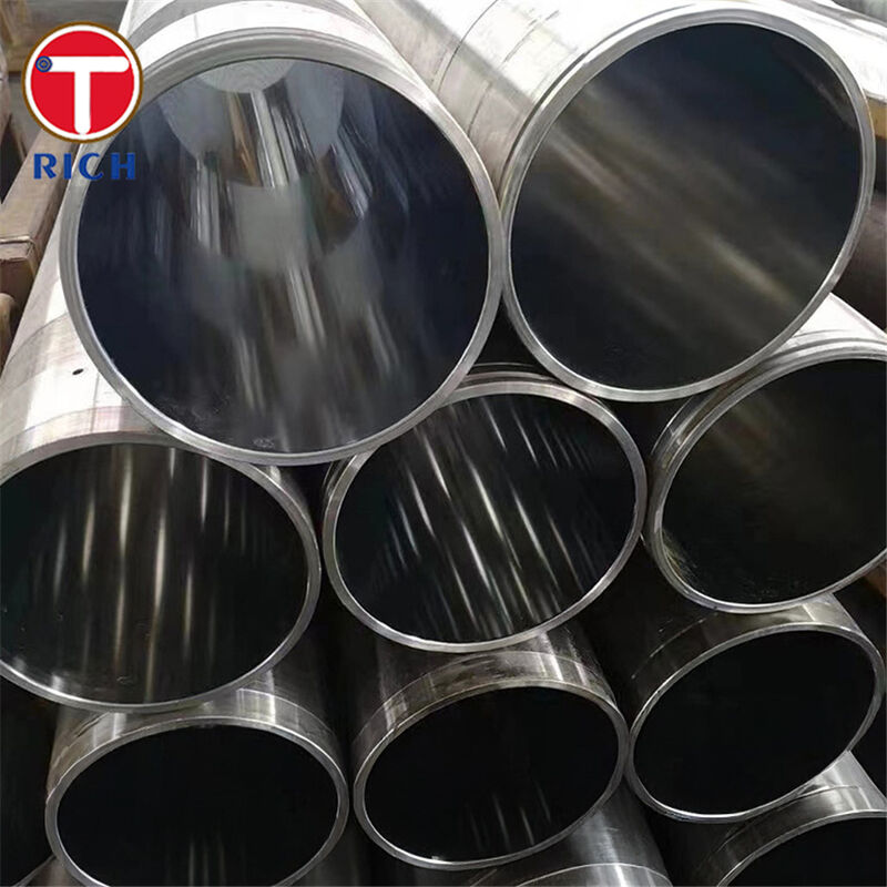 أنابيب أسطوانة هيدروليكية مطوية بدقة أنابيب خالية من الخياطة مسحوبة باردة مع تحمل ISO H8 / H9 ID و Ra max 0.40 μm لتطبيقات السيارات