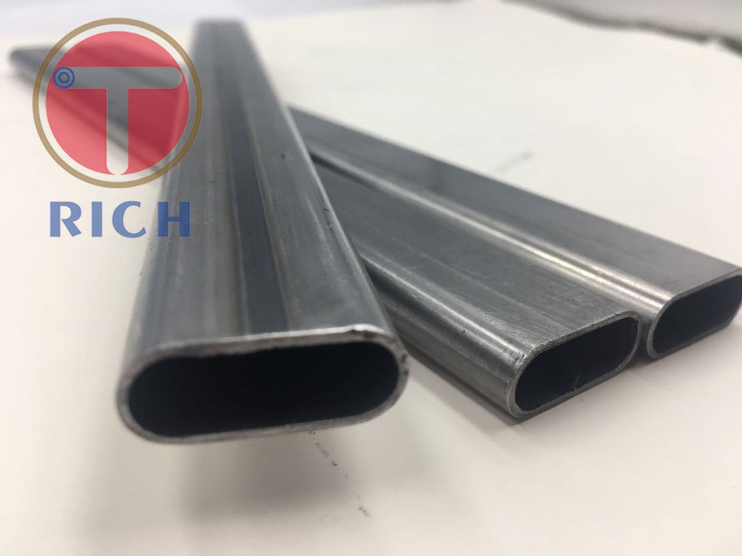 Q235 25 * 10 * 1mm ملحومة شقة البيضاوي أنابيب الصلب لمعدات تجريب خفيفة الوزن
